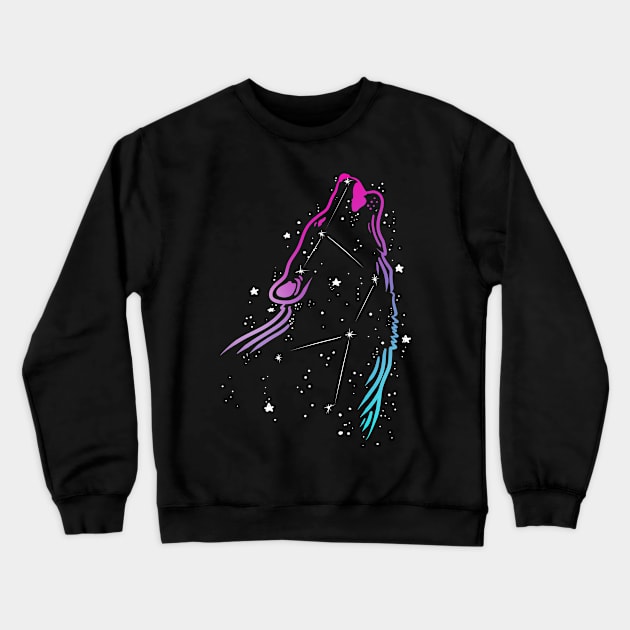 Wolf Constellation Crewneck Sweatshirt by absolemstudio